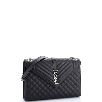 Saint Laurent Classic Monogram Envelope Satchel Mixed Matelasse Leather Large