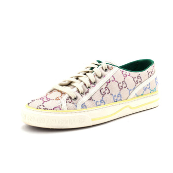 Gucci Women'S 1977 Tennis Sneakers Gg Lame Canvas With Crystals