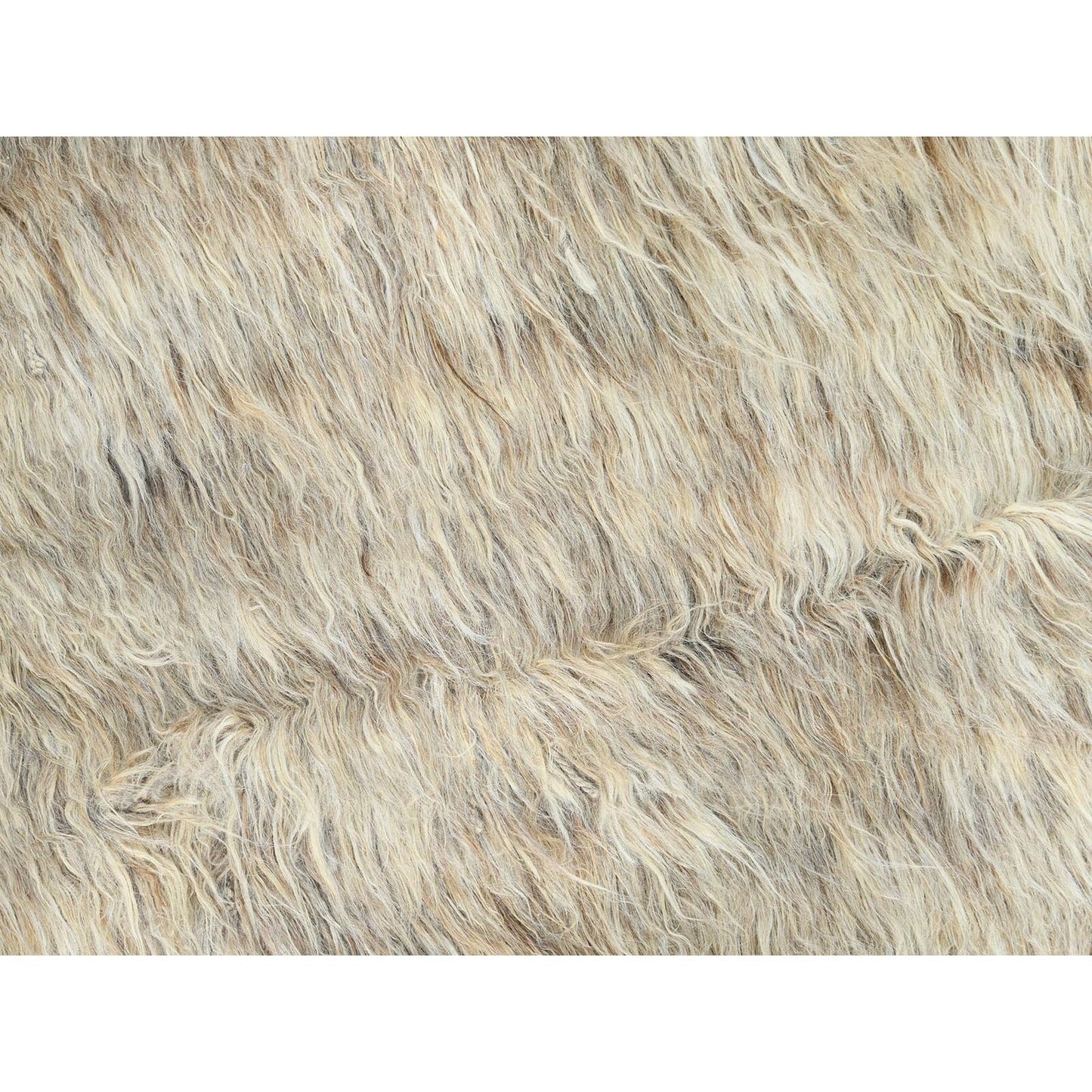 13'6"X13'6" Beige Shaggy Moroccan Wool Hand Knotted Round Rug