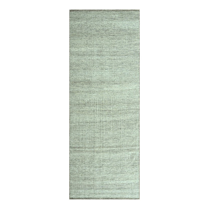 Brown pure wool runner rug oxidized grass design hand knotted 2'8"x6'3".