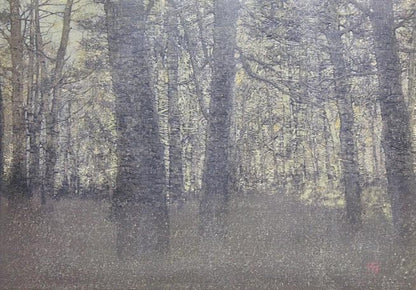 Joichi Hoshi Forest Scene 1976 Signed Woodblock Print "???" 37/99 W/ Frame