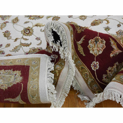 8'X10' Hand Knotted Half Wool And Half Silk Rajasthan Oriental Rug