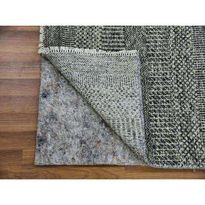 2'4"X27'9" Monument Gray Hand Knotted Undyed Wool Grass Xl Runner Rug