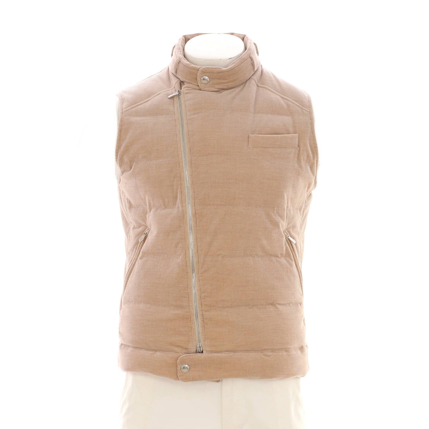 Brunello Cucinelli Men'S Zip Two Pocket Vest Quilted Corduroy