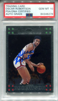 Oscar Robertson Autographed 2008 Topps Chrome Card (Psa)