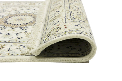 Indo-Nain Hand-Knotted Wool Oriental Rug Classic