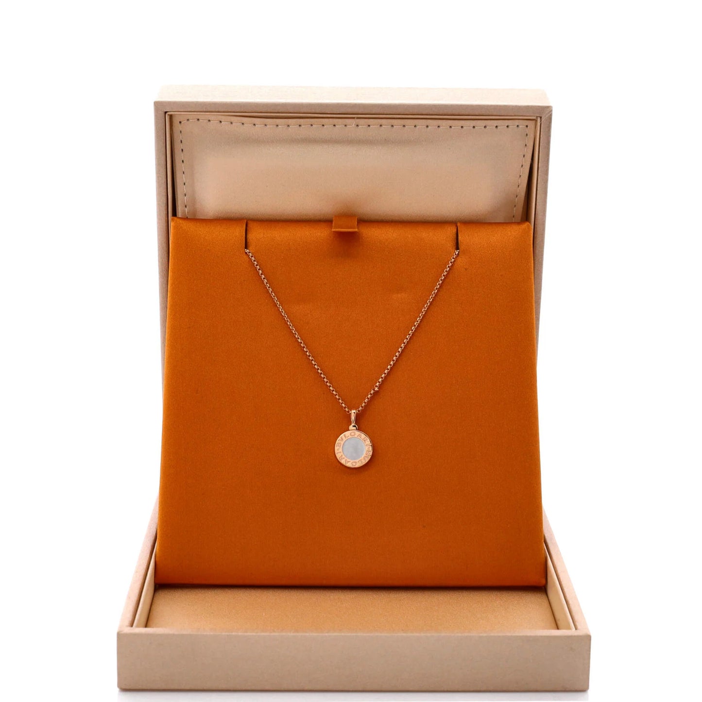 Bvlgari Bvlgari Bvlgari Pendant Necklace 18K Rose Gold With Mother Of Pearl