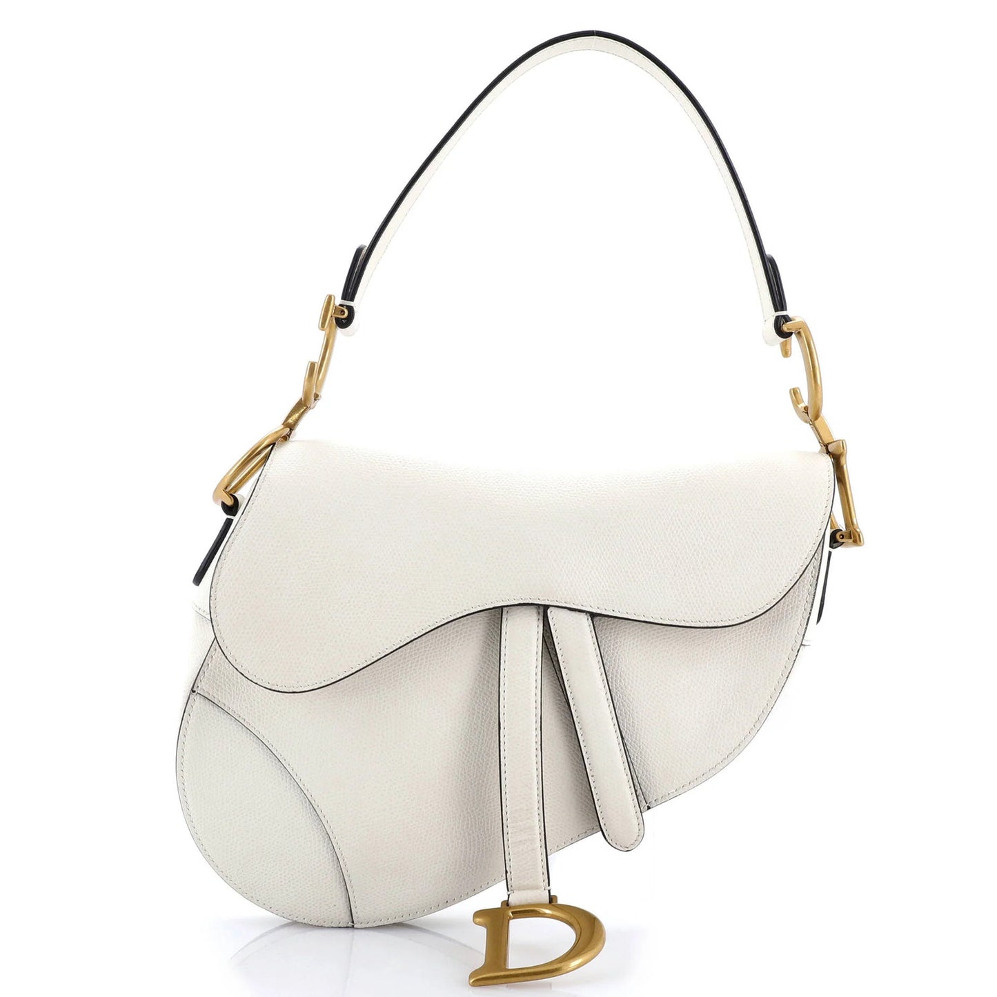 Christian Dior Saddle Handbag Leather Medium