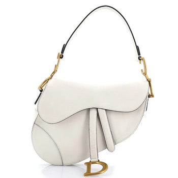 Christian Dior Saddle Handbag Leather Medium