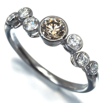 Kashikey Ring Bezel Diamond 0.30Ct/0.20Ct Us6.5 900 Platinum