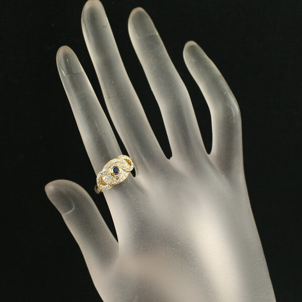 Garrard Ring Sapphire Diamond One One Two Us6 18K 750 Yellow Gold