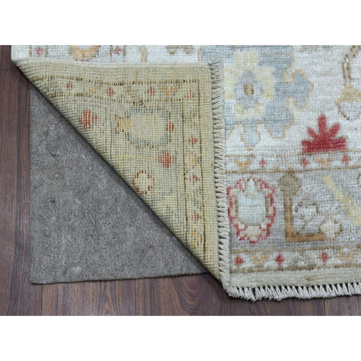 2'10"X17'3" Hand Knotted Gray Angora Oushak With Pure Wool Xl Runner Rug