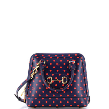 Small Gucci Horsebit 1955 Top Handle Bag Printed Leather