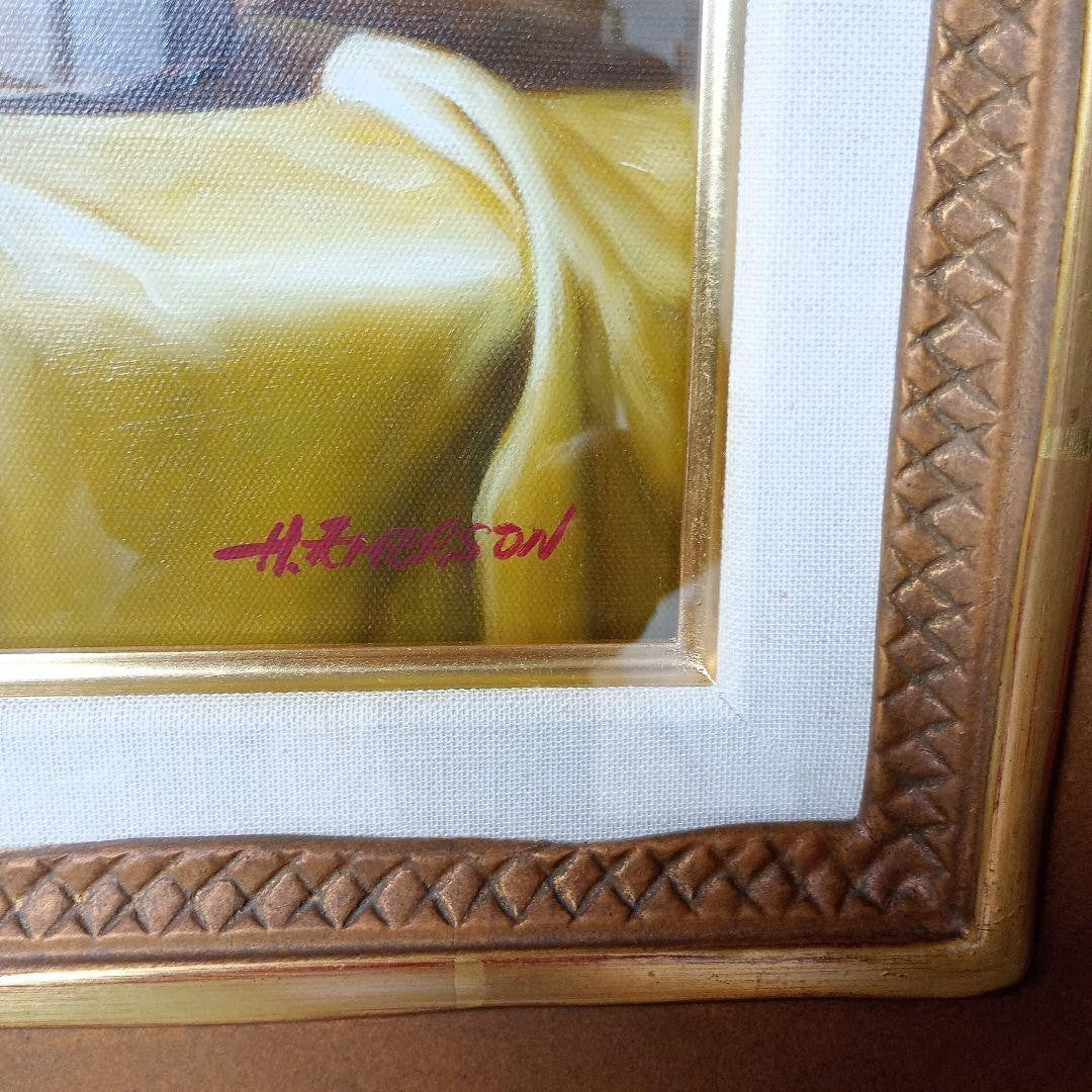 H. Emerson (British, B.1949) Original Oil Painting Still Life Signed Framed