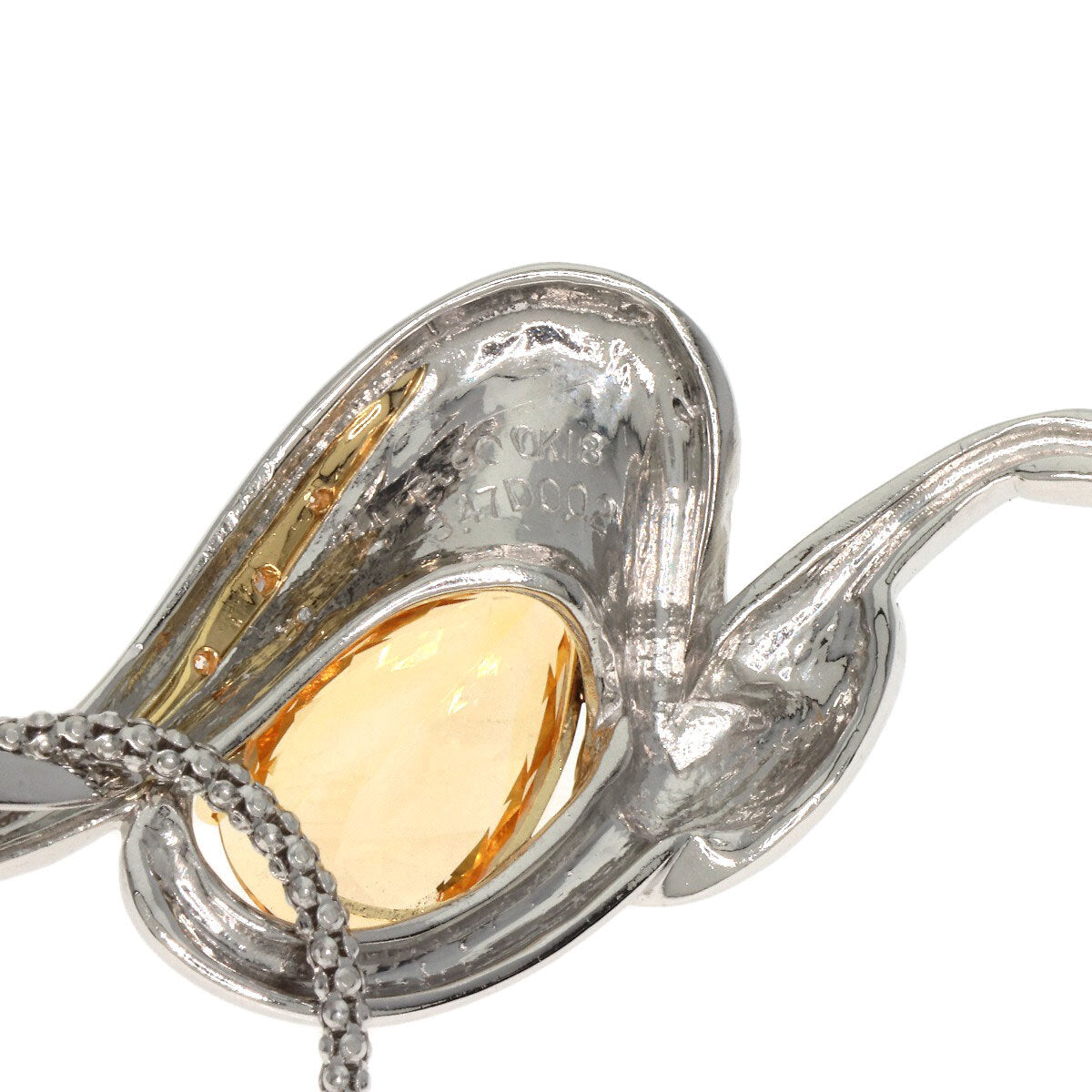 3.47ct Imperial Topaz Diamond Necklace Platinum