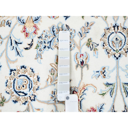 5'9"X5'9" All Over Design Square Wool And Silk 250 Kpsi Nain Handmade Rug