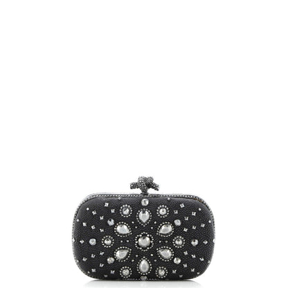 Bottega Veneta Box Knot Clutch Embellished Stingray Small