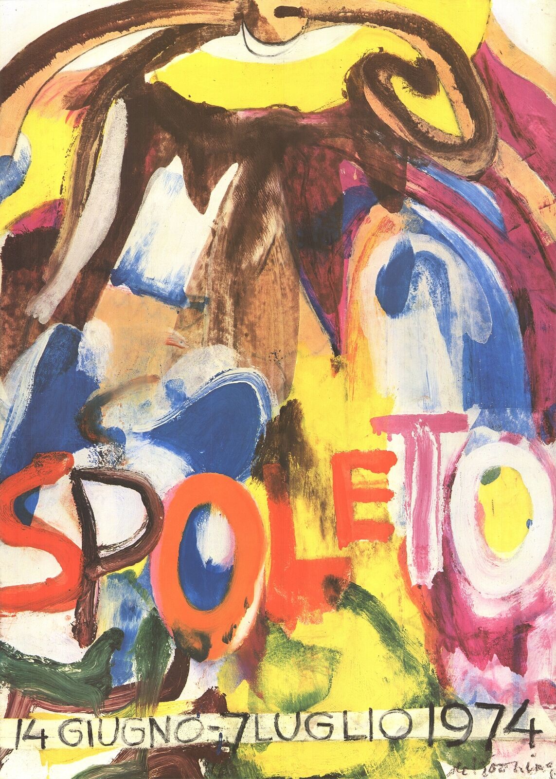 Willem De Kooning Spoleto-14 Giugno " Poster Abstract Expressi