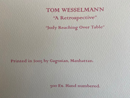 Tom Wesselmann Lithograph Coa Original Signed