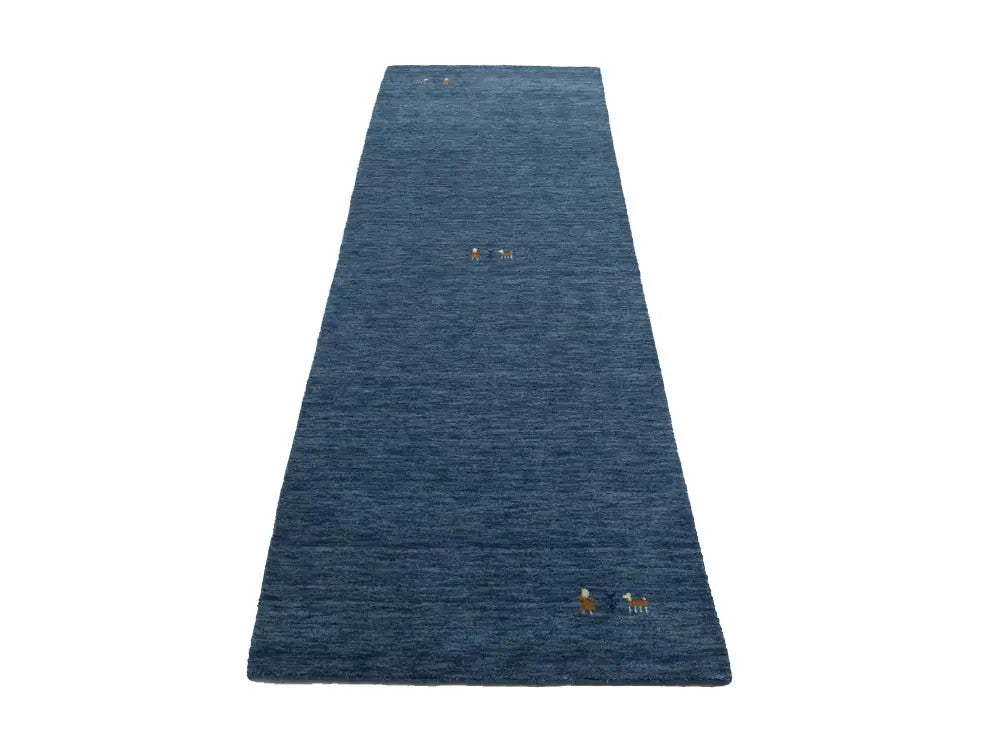 2'6x7'11 Steel Blue Contemporary Tribal 3X8 Gabbeh Runner Rug Modern Wool