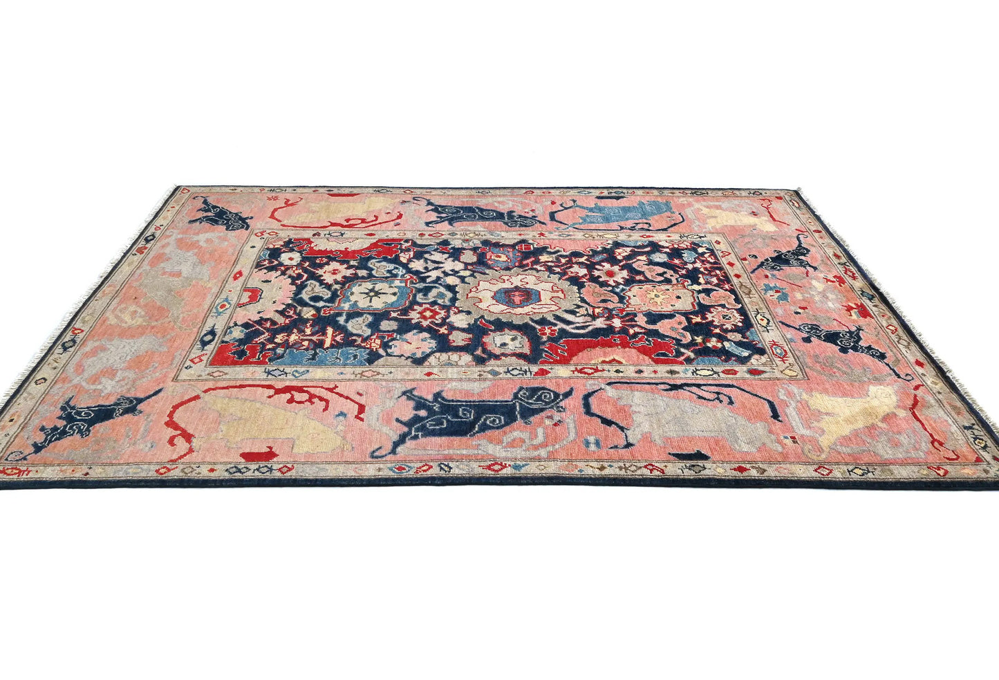 Handmade Kazak Pakistan Rug Floral Modern Design