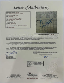 Willie Mays & Other Players Autographed 1952 Official Chicago Cubs Program (Jsa)