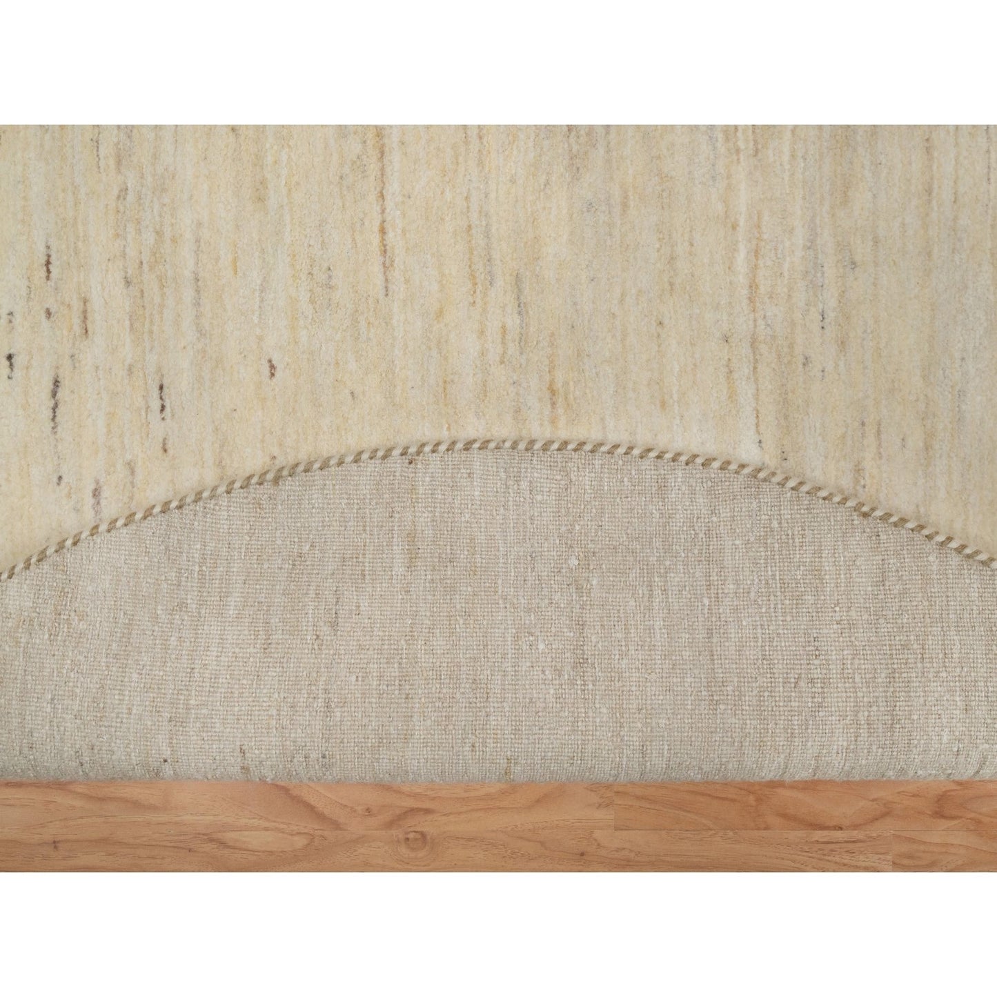 5'X5' White Modern Plain Design Lori Buft All Wool Hand Knotted Round Rug