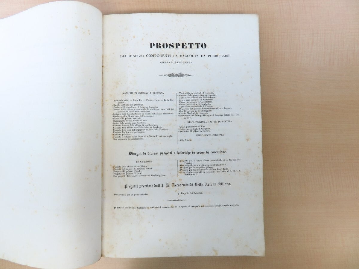 A Collection Of Architectural Works Luigi Voghera 1842 Raccolta Dei Disegni