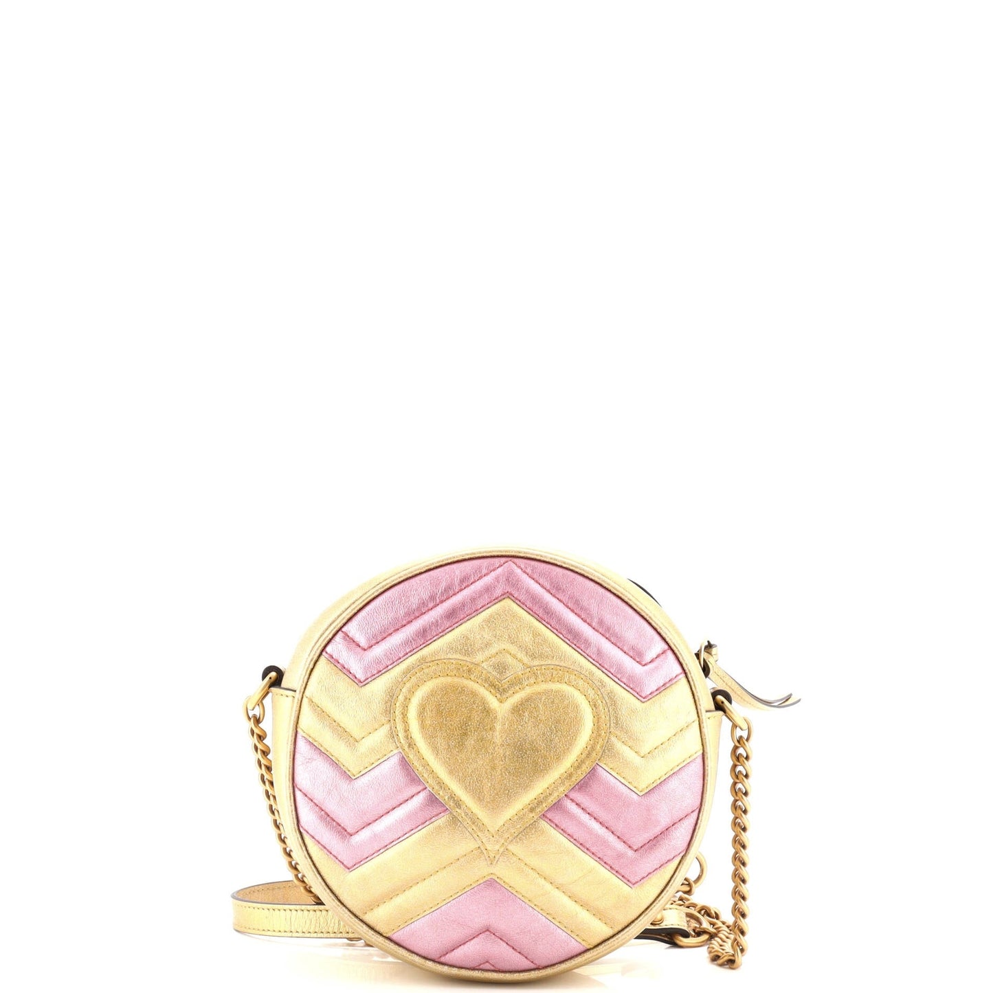 Gucci Gg Marmont Round Shoulder Bag Matelasse Leather Mini