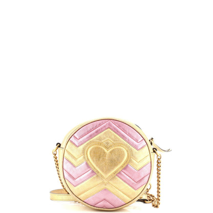 Gucci Gg Marmont Round Shoulder Bag Matelasse Leather Mini