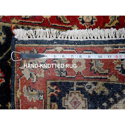 2'1"X3' Black Karjihooz Medallion Design Hand Knotted 100% Wool Mat Rug