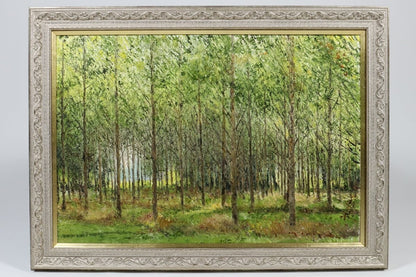 Henri Jacques Masson Signed Oil Painting Forest Landscape Grove September