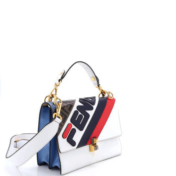 Medium Fendi Mania Logo Kan I Bag Inlaid Leather