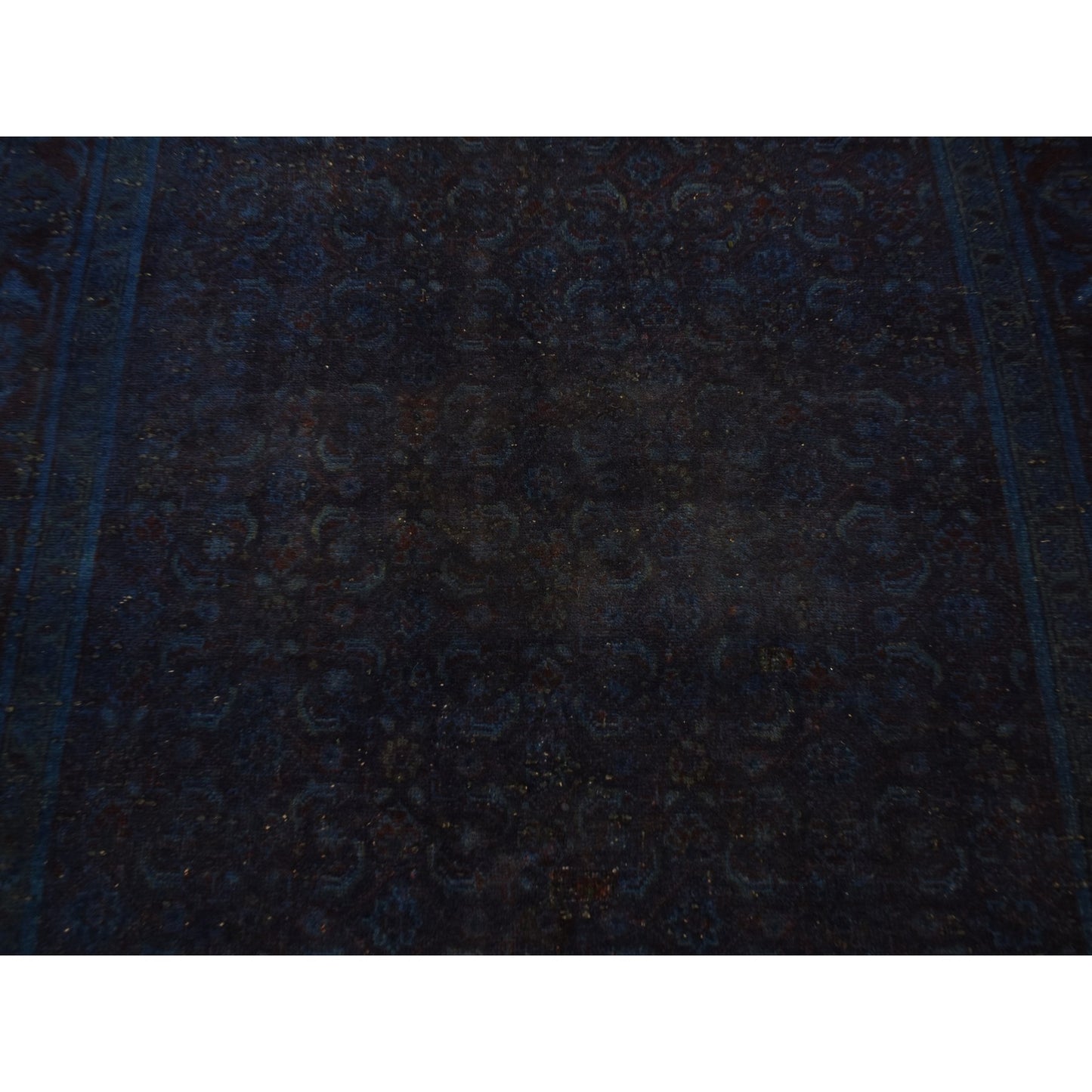 5'1"X10' Blue Hand Knotted Wool Zoroastrian Musel Wide Runner Rug