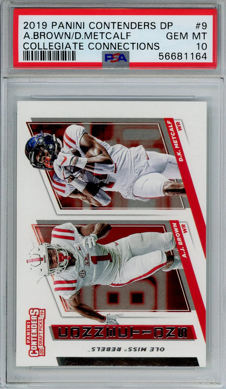 Aj Brown/ Dk Metcalf 2019 Panini Contenders Dp Grade 10 Card #9