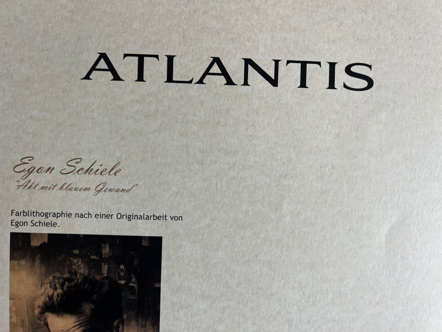 Egon Schiele, Lithograph From An Painting Coa Signed In Pen Numbered