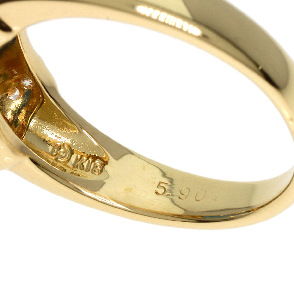 TASAKI   Ring Blue Topaz Diamond K18 Yellow Gold
