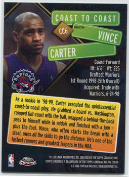 Vince Carter 2002 - 2003 Topps Chrome Coast To