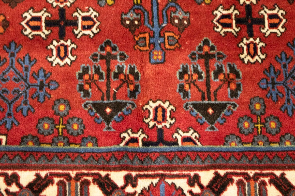 Rug handmade vintage wool oriental carpet 8x12 geometric tribal farmhouse