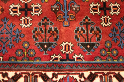 Rug handmade vintage wool oriental carpet 8x12 geometric tribal farmhouse