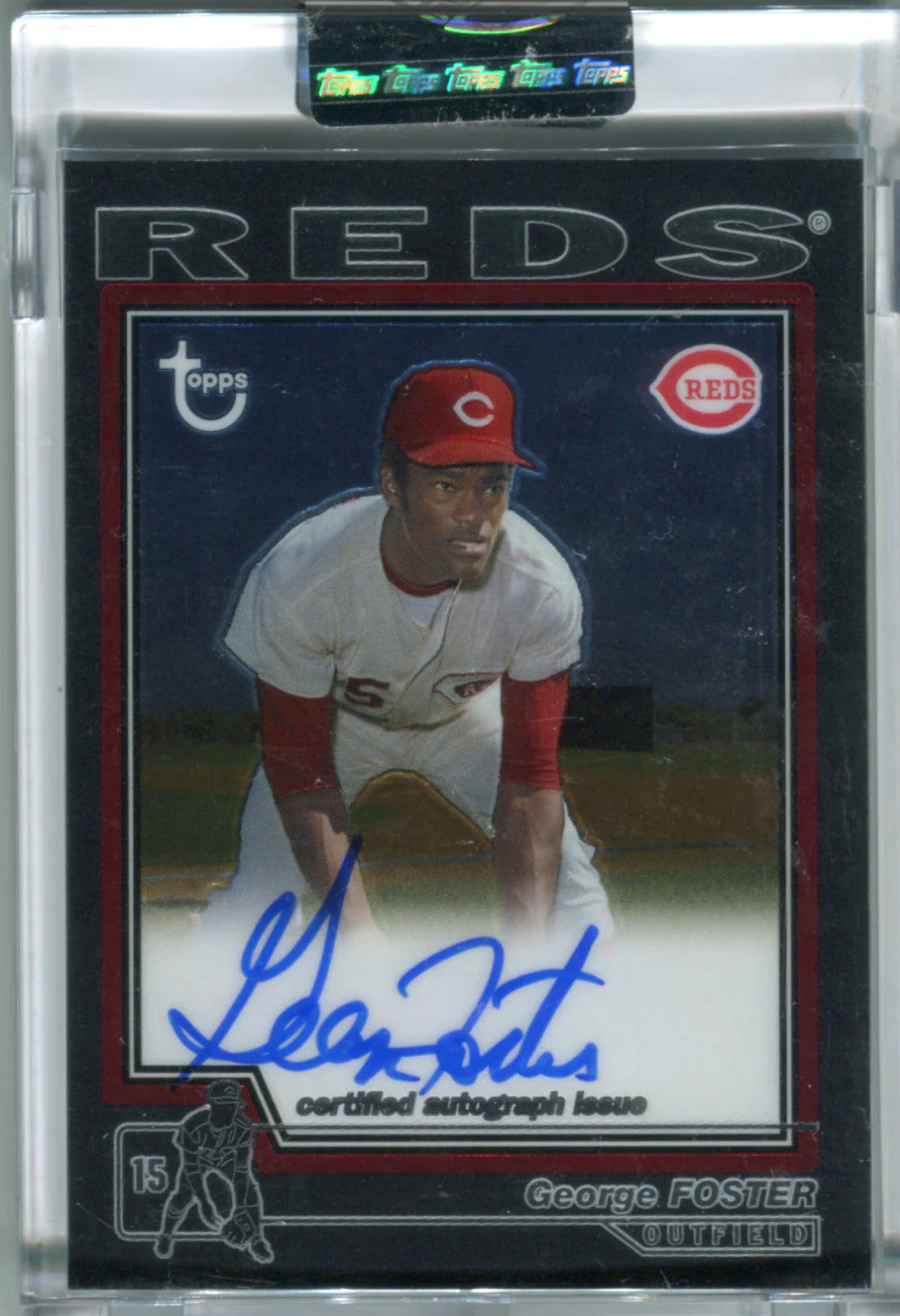 2004 Topps Chrome Reds #Ta-Gf George Foster Autographed Card