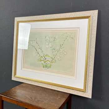 Joanne Isaac Apple Blossoms I Original Etching W/ Gold Highlights Signed 1/1