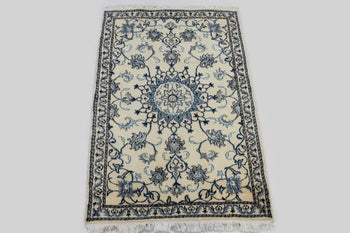Classic Floral Plush 3X5 Nain Kashmar Oriental