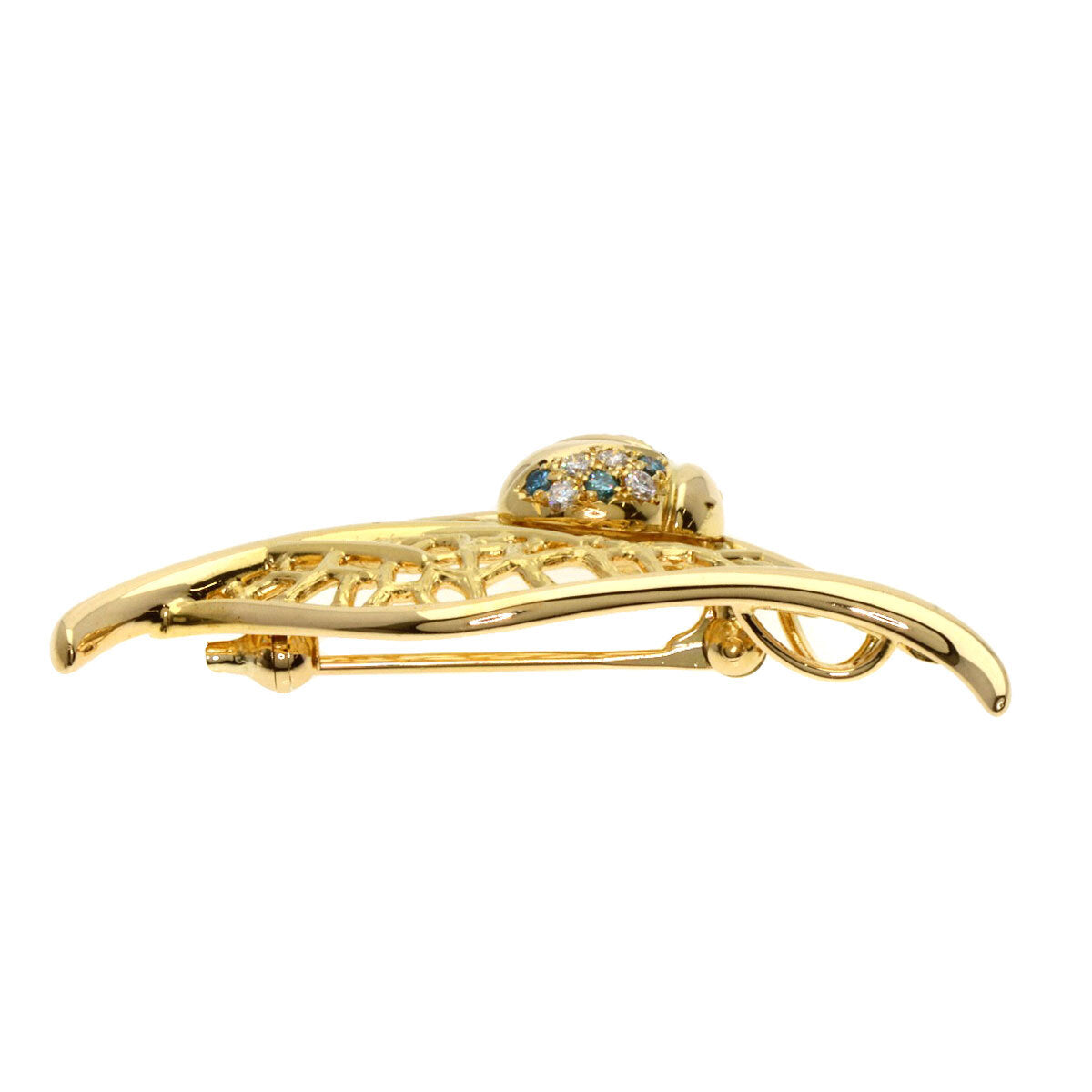 Tasaki   Brooch Ladybug Leaf K18 Yellow Gold