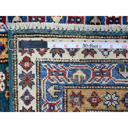2'X5'8" Green Hand Knotted Wool Oushak Willow And Cypress Tree Runner Rug