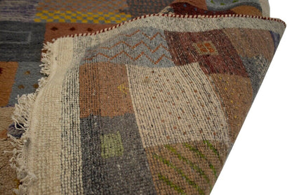 Handmade Tribal Checker Design Indo-Gabbeh Rug