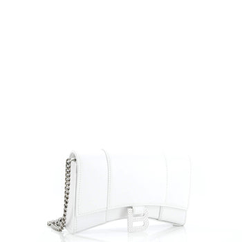 Balenciaga Hourglass Chain Wallet Leather With Crystal Detail