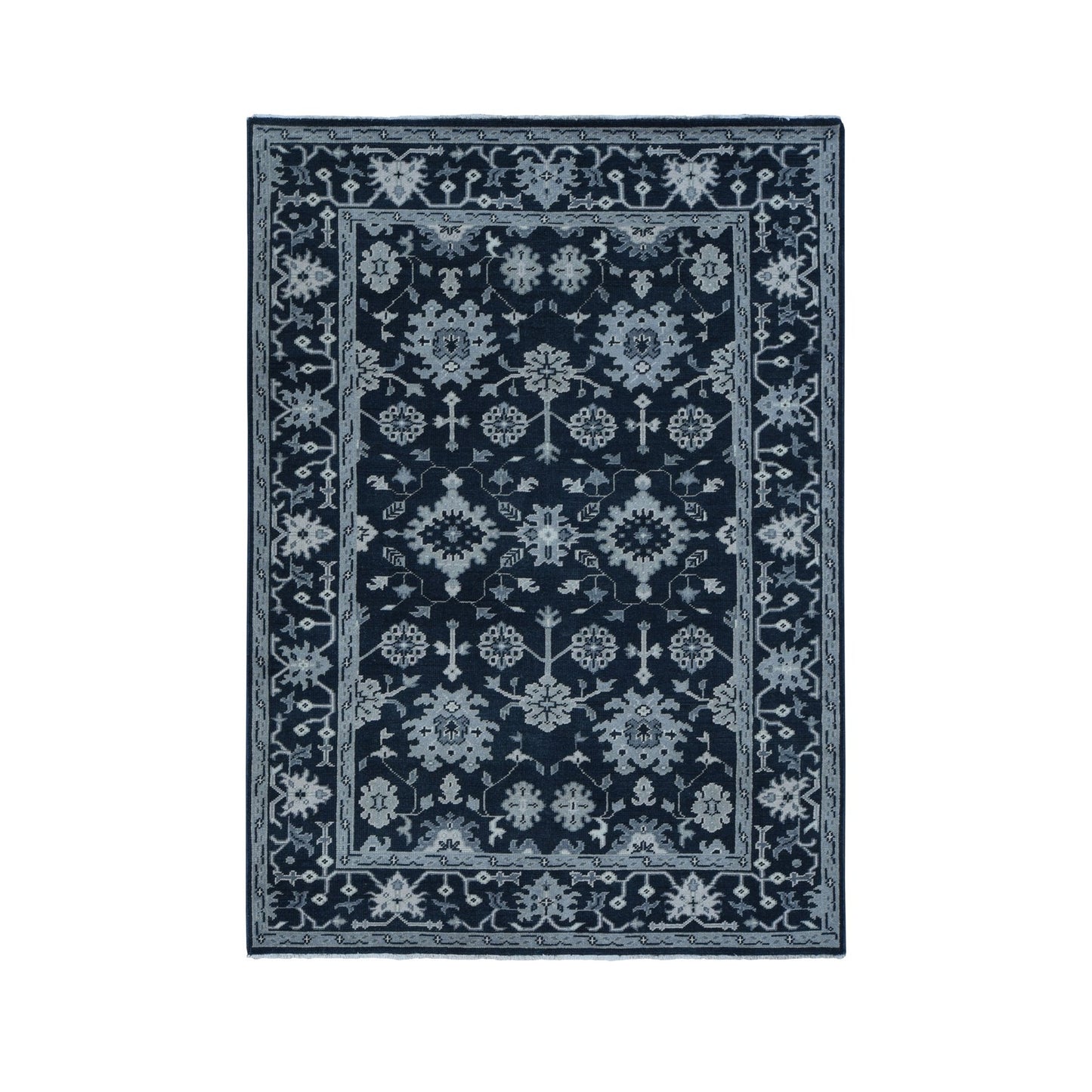 6'1"X9' Kombu Green Oushak Turkish Knot Hand Knotted Wool Rug