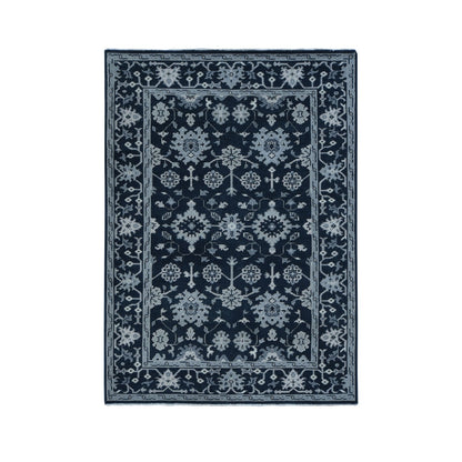 6'1"X9' Kombu Green Oushak Turkish Knot Hand Knotted Wool Rug
