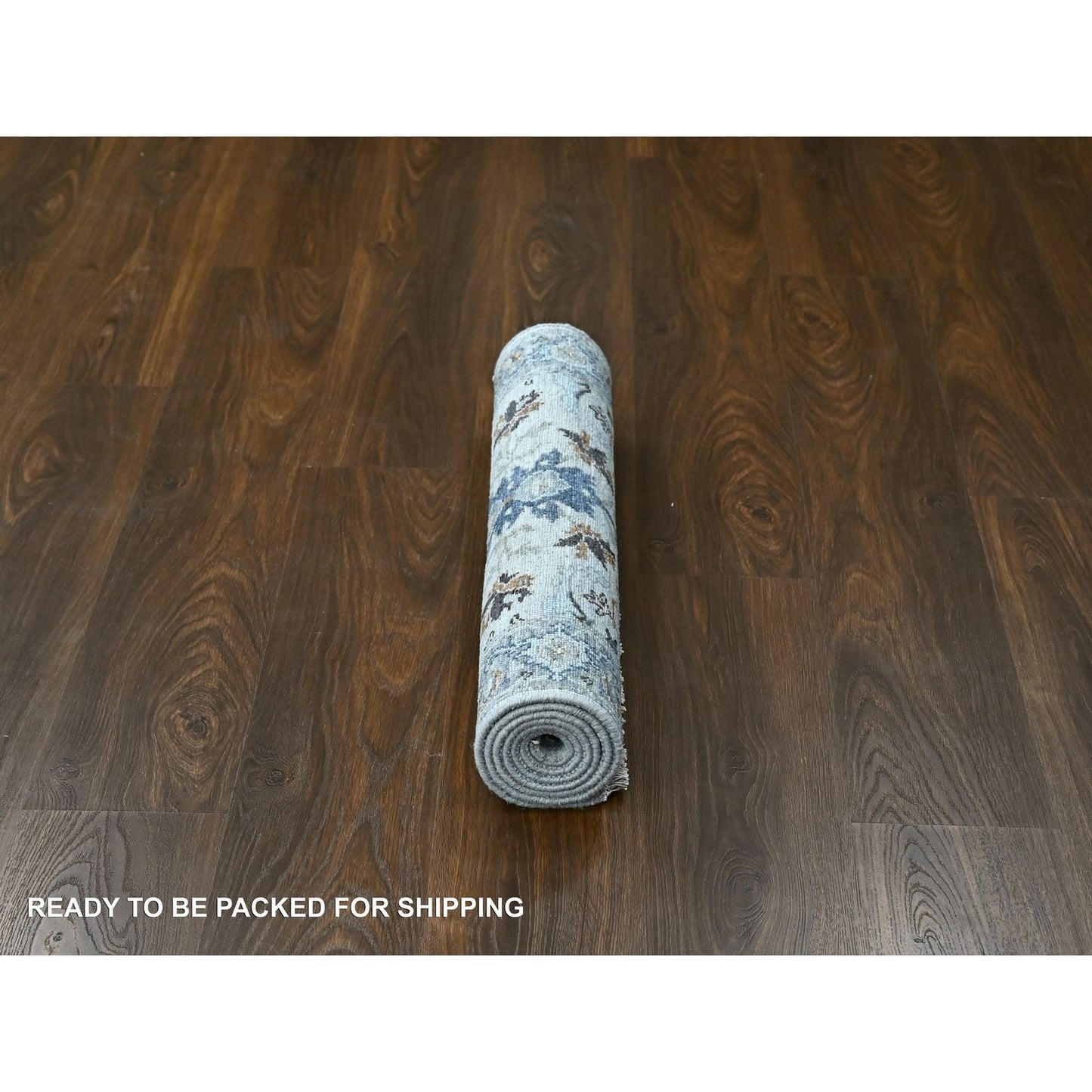 2'6"X5'9" White Oushak With Floral Motifs Hand Knotted Wool Runner Rug